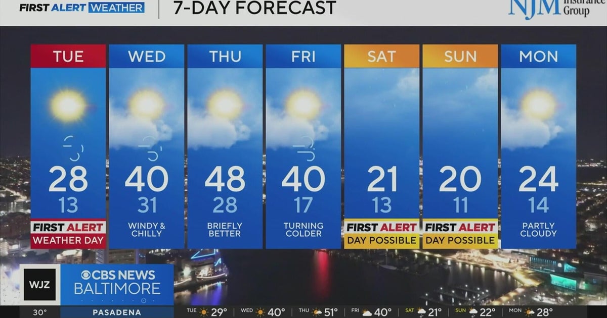Bitterly cold temperatures in Maryland on Tuesday - CBS Baltimore