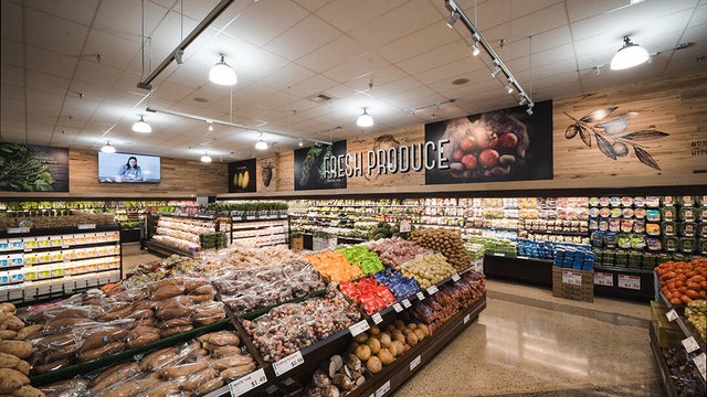Grocery produce inside of a store 