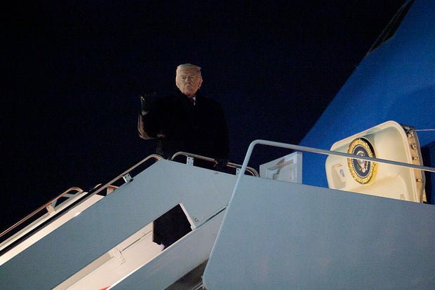 President Trump Departs For Davos Forum In Switzerland 