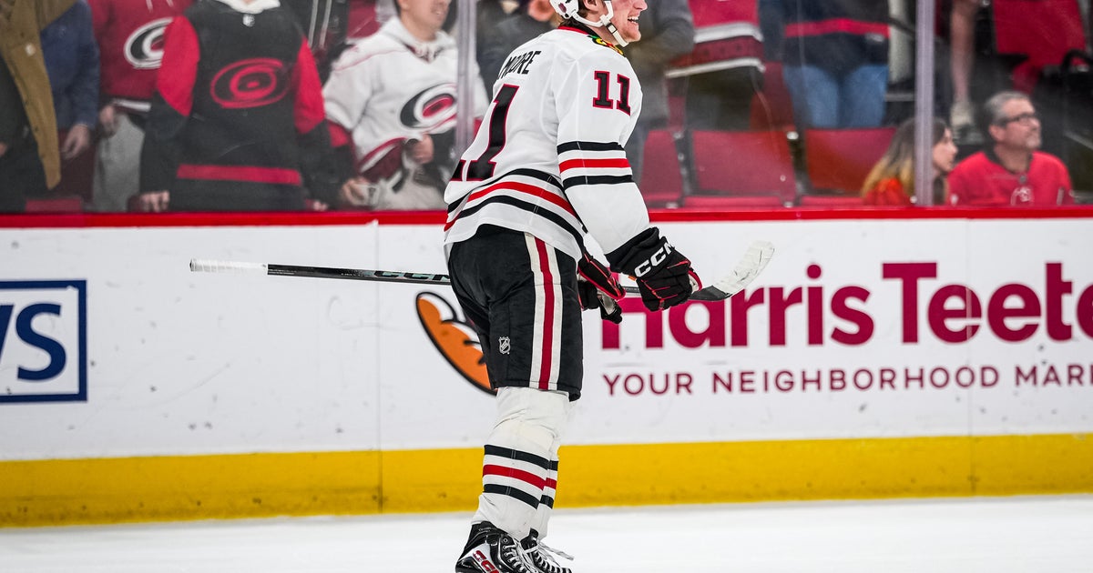 Oliver Moore scores in shootout on 21st birthday, leads Blackhawks to 4-3 win over Hurricanes