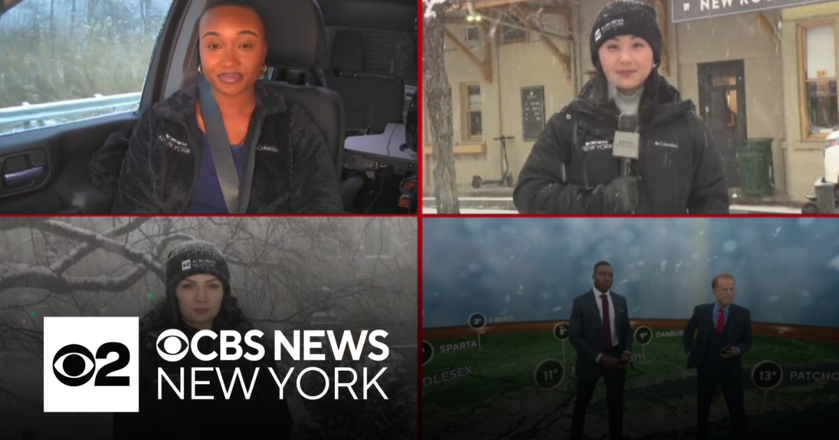 CBS New York reporters checking out conditions in Tri-State Area during winter storm