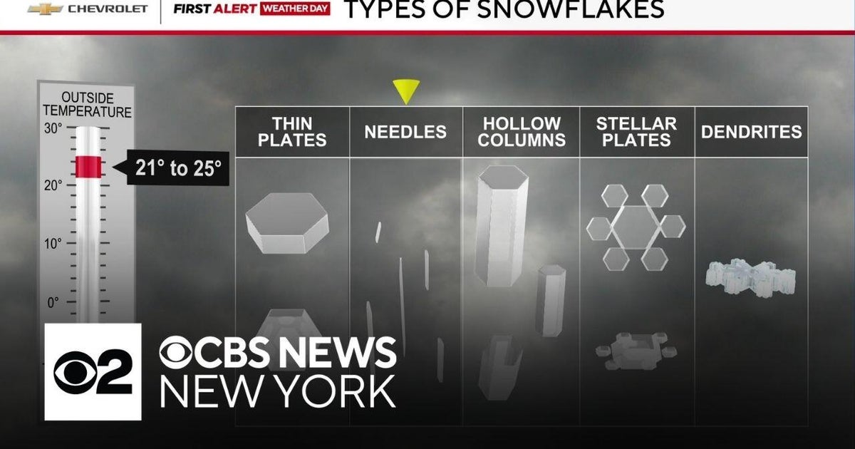 How different types of snowflakes form in winter storms - CBS New York