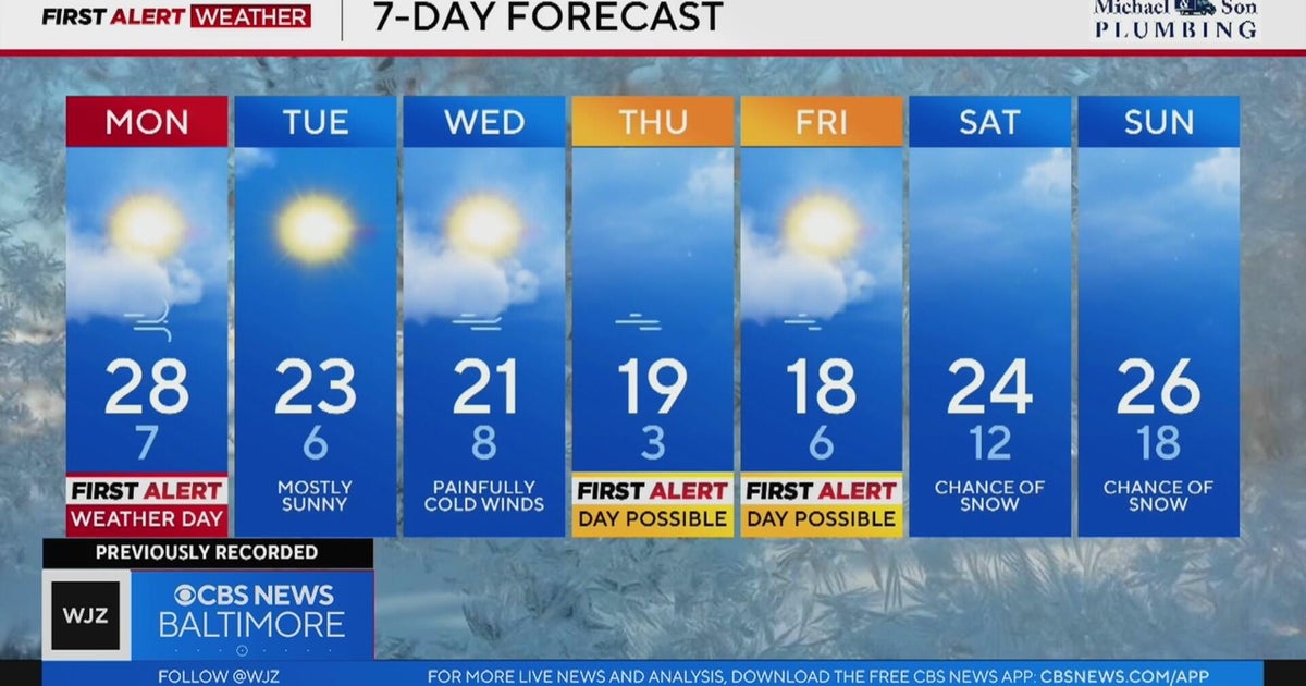 Bitter cold temperatures continue in Maryland Monday after winter storm ...