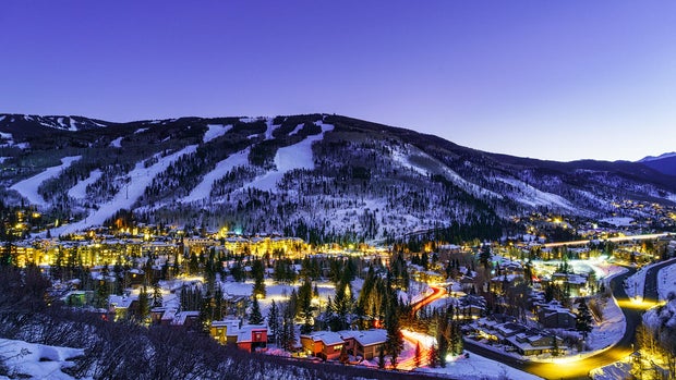 Vail Village and Lionshead Colorado Night View 