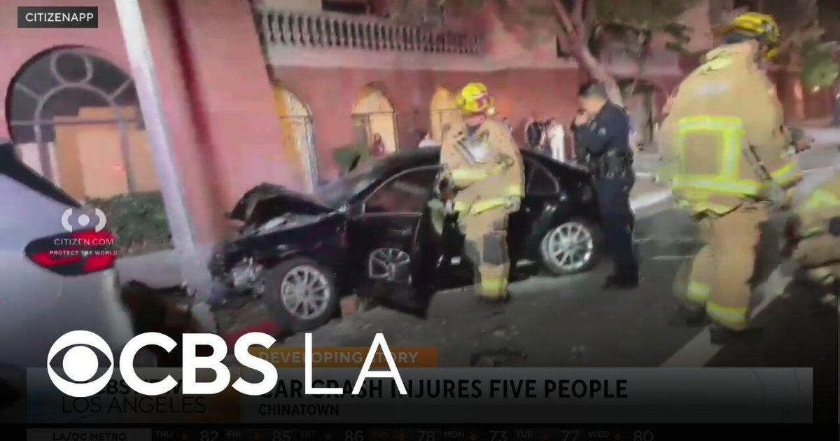 Chinatown crash sends 5 people to hospital - CBS Los Angeles