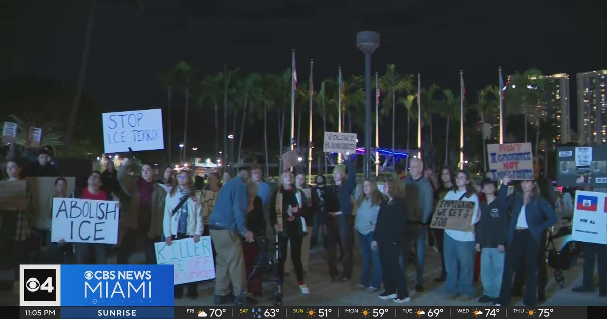 Dozens gather in downtown Miami as part of nationwide protest against ICE