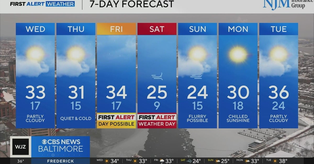 Couple chances for snow this week in Maryland - CBS Baltimore