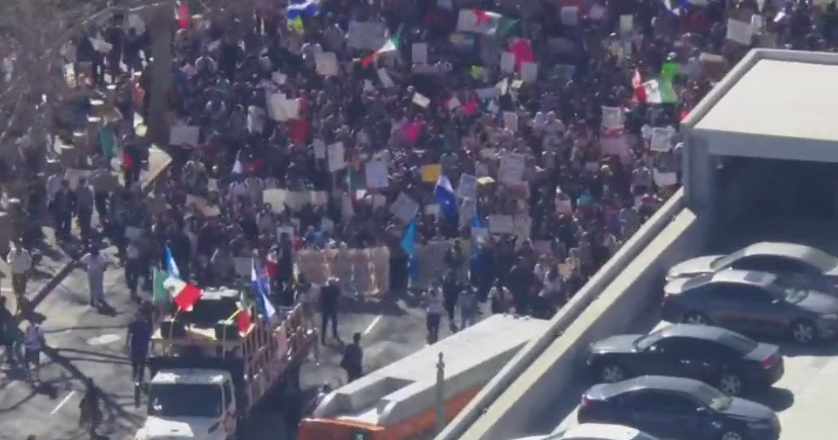 Students from several LAUSD schools protest ICE operations in downtown LA
