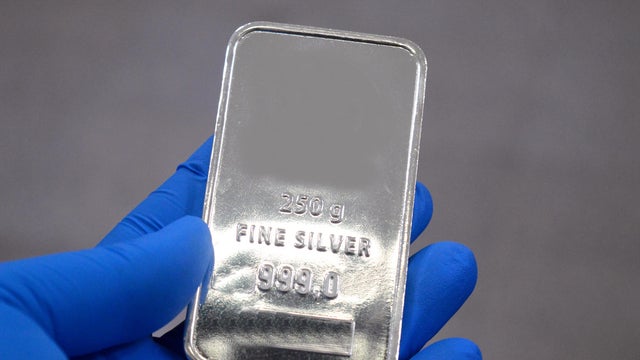 Silver precious metal 250 GM bar of pure silver, The price of silver is driven by speculation, supply and demand 