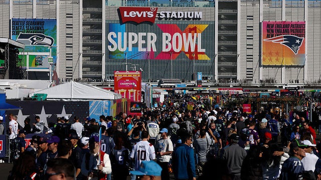 Football Fans Revel Around Levi's Stadium For Super Bowl LX 