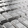 Rows of 999.9 Fine Silver Bullion Bars  Precious Metal Investment and Wealth Concept 