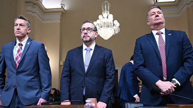 Rodney Scott, Joseph Edlow and Todd Lyons arrive for a House Committee on Homeland Security hearing at the Capitol in Washington, D.C., on Feb. 10, 2026. 