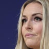 Lindsey Vonn of Team USA appears at a press conference ahead of the Winter Olympics in Cortina d'Ampezzo, Italy, Feb. 3, 2026. 