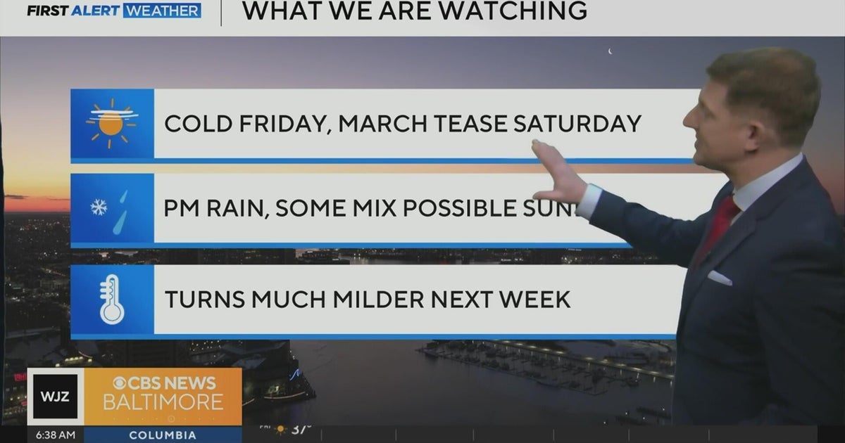 Warmer Saturday in Maryland and rain in weather forecast Sunday - CBS ...