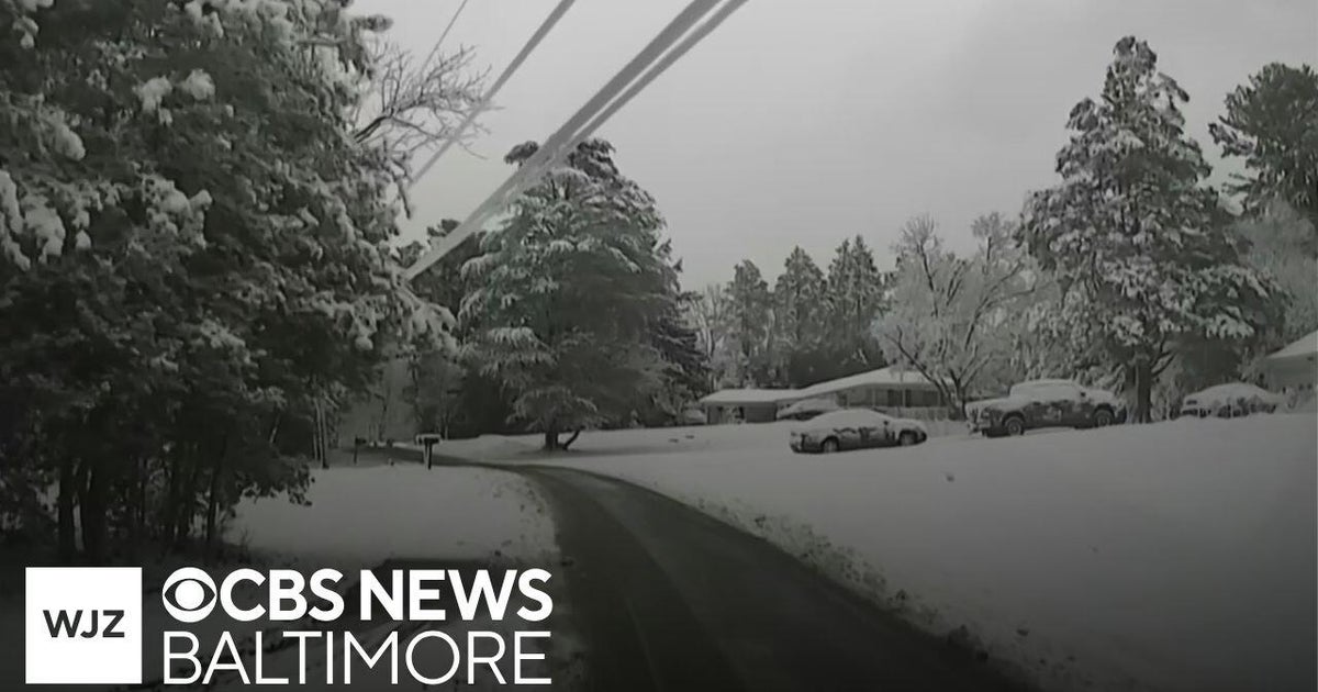 Snowy conditions across Baltimore after winter storm in Maryland