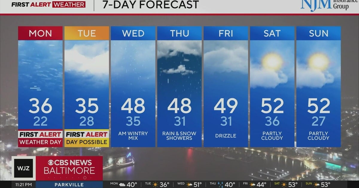 Snow continues across Maryland overnight