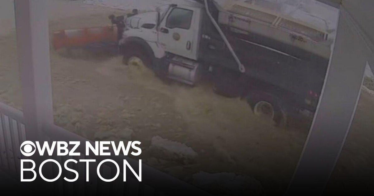 Water main break floods Massachusetts neighborhood during blizzard