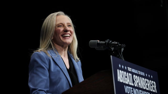 Abigail Spanberger speaks during a campaign rally on Nov, 1, 2025 in Norfolk, Virginia. 