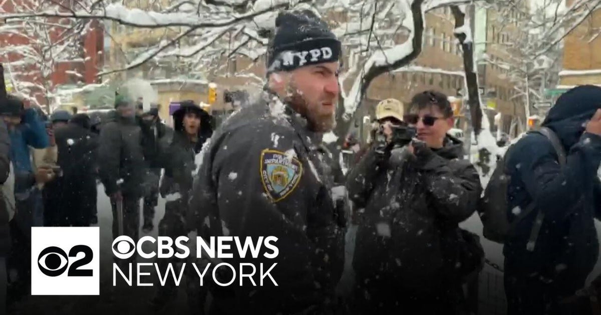 NYPD seeks 4 accused of throwing snowballs at officers - CBS New York