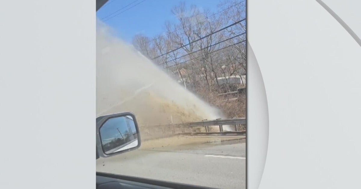 Video shows water main break sending water shooting into the air - CBS ...