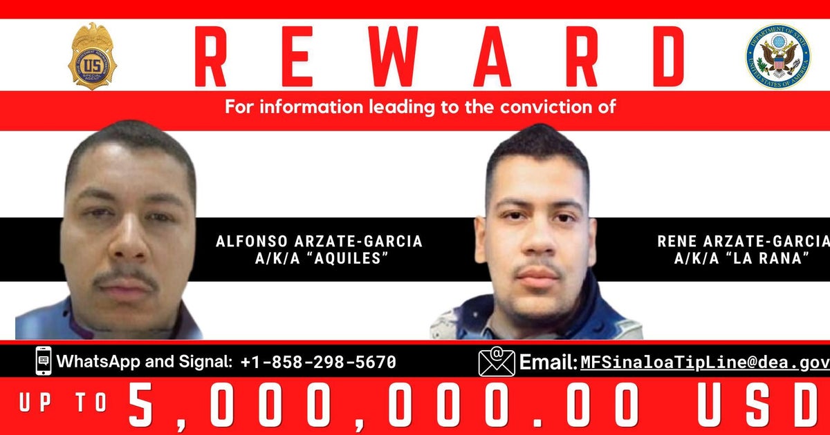 U.S. offers $10 million for capture of cartel bosses "The Frog" and "Achilles"