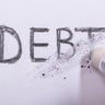 Pencil Eraser Erasing Debt Word 