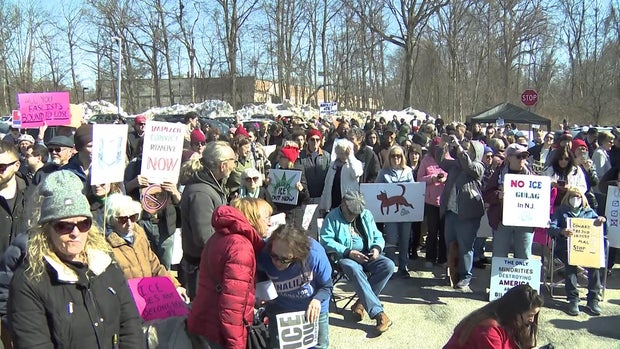 Protesters in Roxbury, New Jersey 