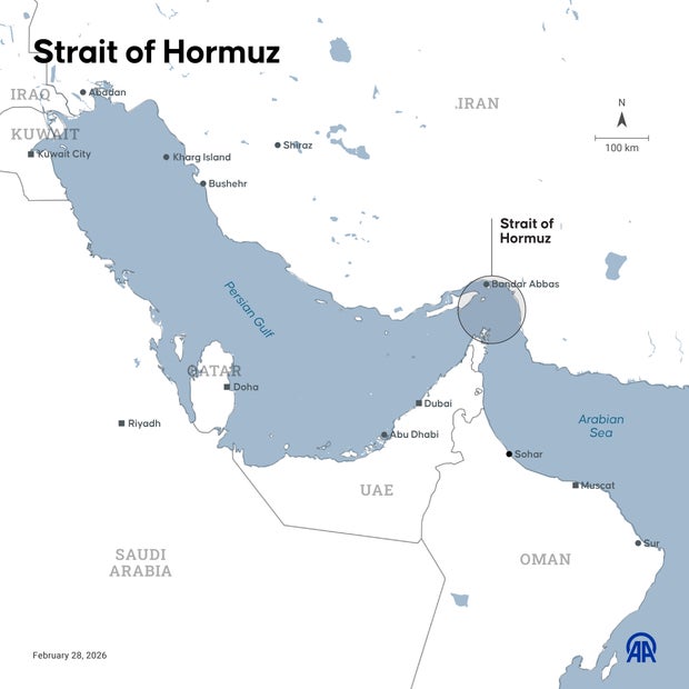 Strait of Hormuz map 