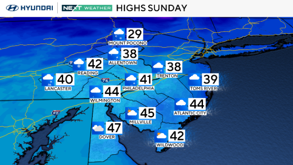 Rain, wintry mix returns Sunday to Philadelphia region ahead of brutal cold 
