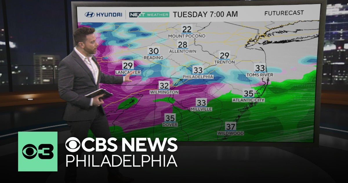 Wintry mix possible in Philadelphia area Tuesday, warmer weather to end the week