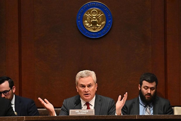 Rep. James Comer speaks during a House Oversight and Accountability Committee hearing in Washington, D.C., on March 4, 2026.