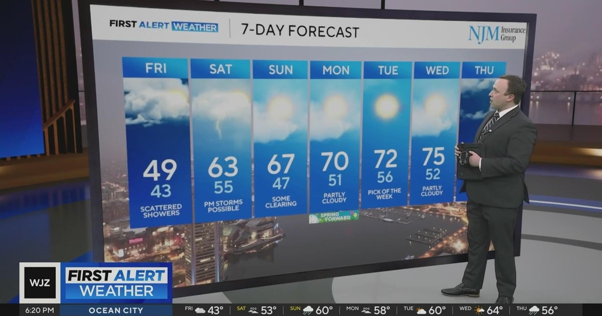 Rainy start to the weekend in Maryland - CBS Baltimore