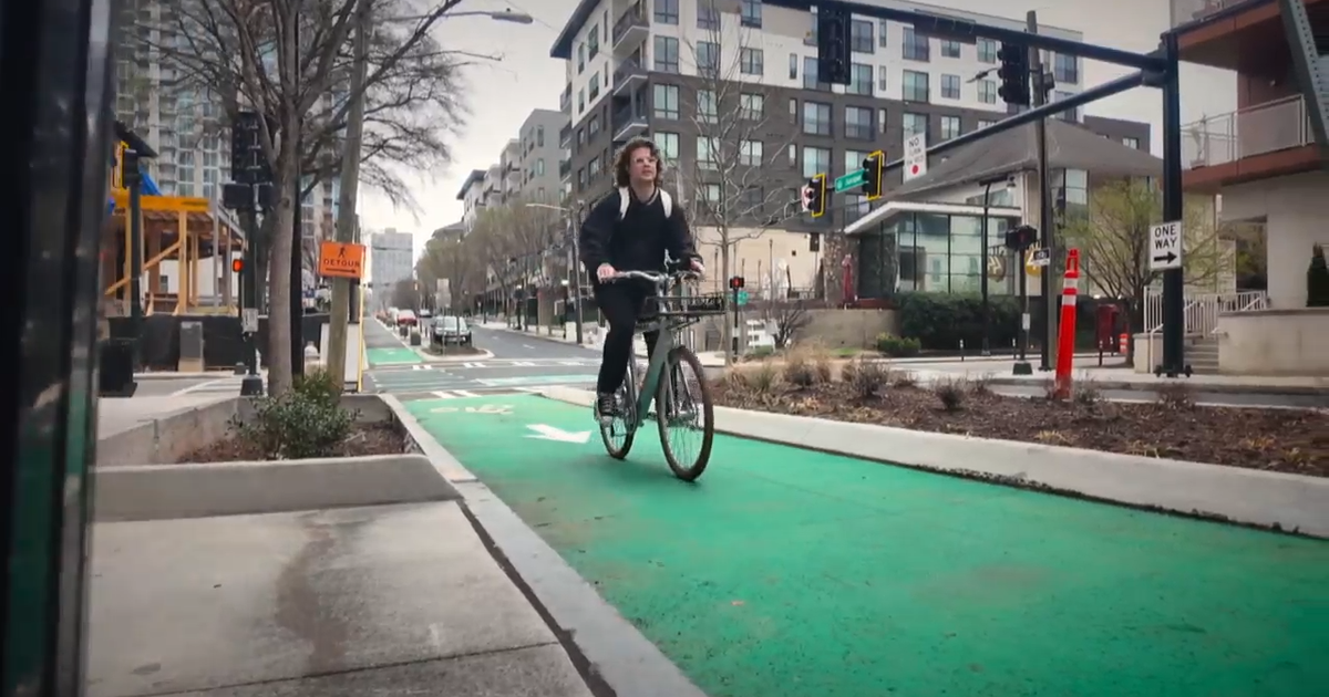 New bike lanes open on Atlanta's Juniper Street - CBS Atlanta