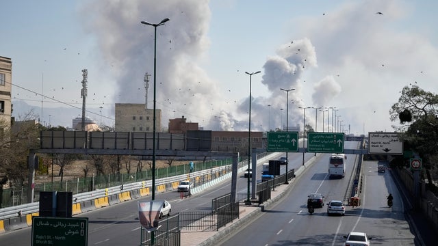 Plumes of smoke rise as strikes hit Tehran during the U.S.&ndash;Israeli military campaign against Iran on Thursday, March 5, 2026. 