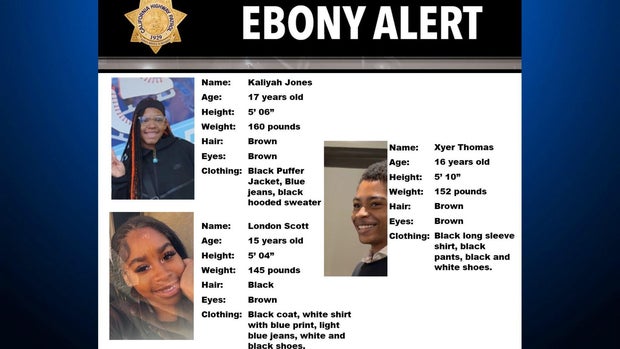 an ebony alert poster for three missing teens 