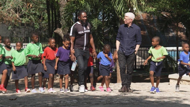 Anderson Cooper at Have Faith Haiti, an orphanage in Port-au-Prince 