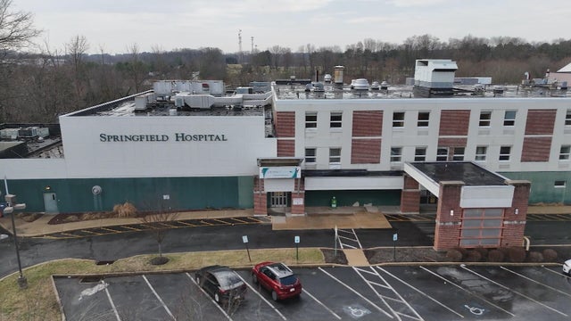 Drone image of Springfield Hospital in Delaware County, Pennsylvania 
