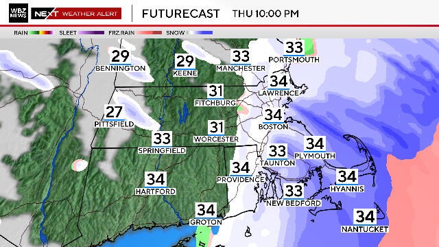 Temperatures drop, sleet and snow return to Boston area Thursday ...
