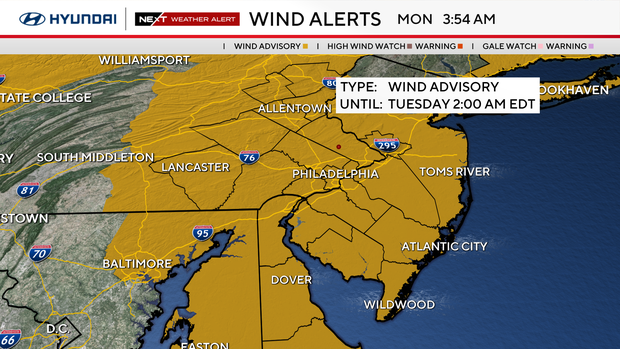 Wind alerts today