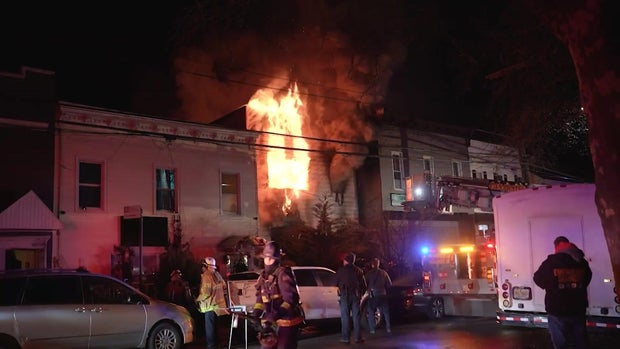 Flames in window of Brooklyn home
