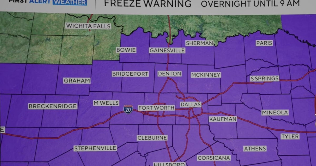 North Texas swings from record heat to freeze warning in 48 hours - CBS ...