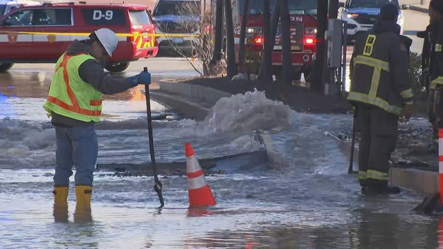 Water main break Boston 