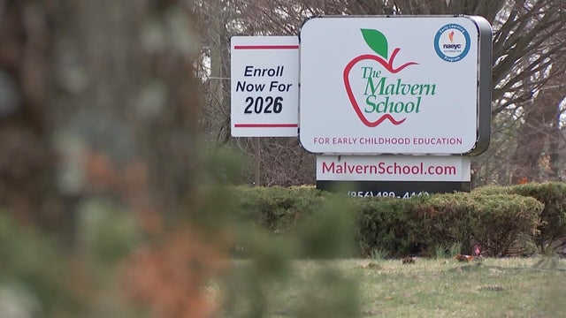 A photo of the sign at the Malvern School in Voorhees 