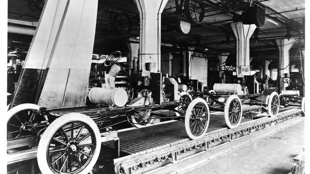 Model T Chassis in Highland Park Ford Plant 