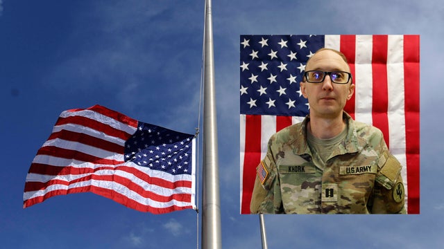 The American flag was flown at half staff outside the Englewood Police Department building at 3615 S. Elati Street after news of the death of Englewood Police Officer Jeremy Bitner was announced Tuesday afternoon, May 29, 2012. Bitner was hit by a drunk d 