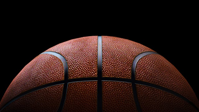 Basketball Close-Up on Black Background 