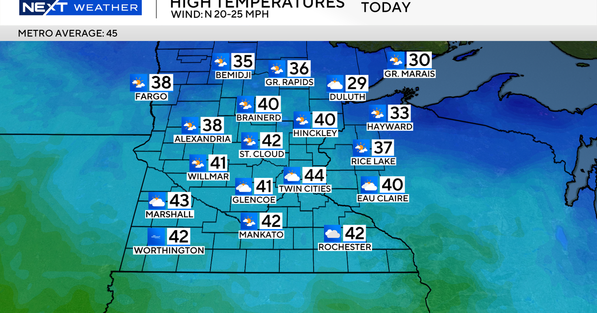Cold front brings temperatures back down to average in Minnesota on Sunday