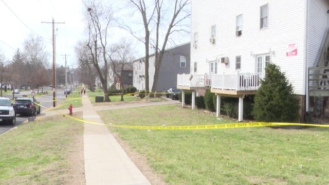 Police lights at a crime scene 