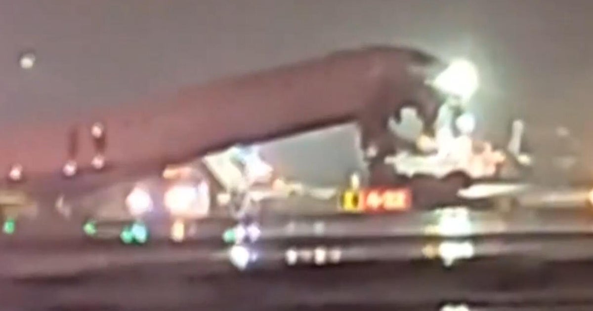 Air Canada Express plane collides with ground vehicle at New York's LaGuardia Airport