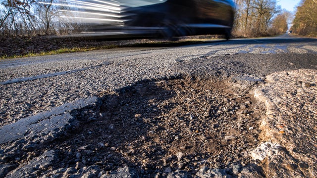 Many potholes in the roads 